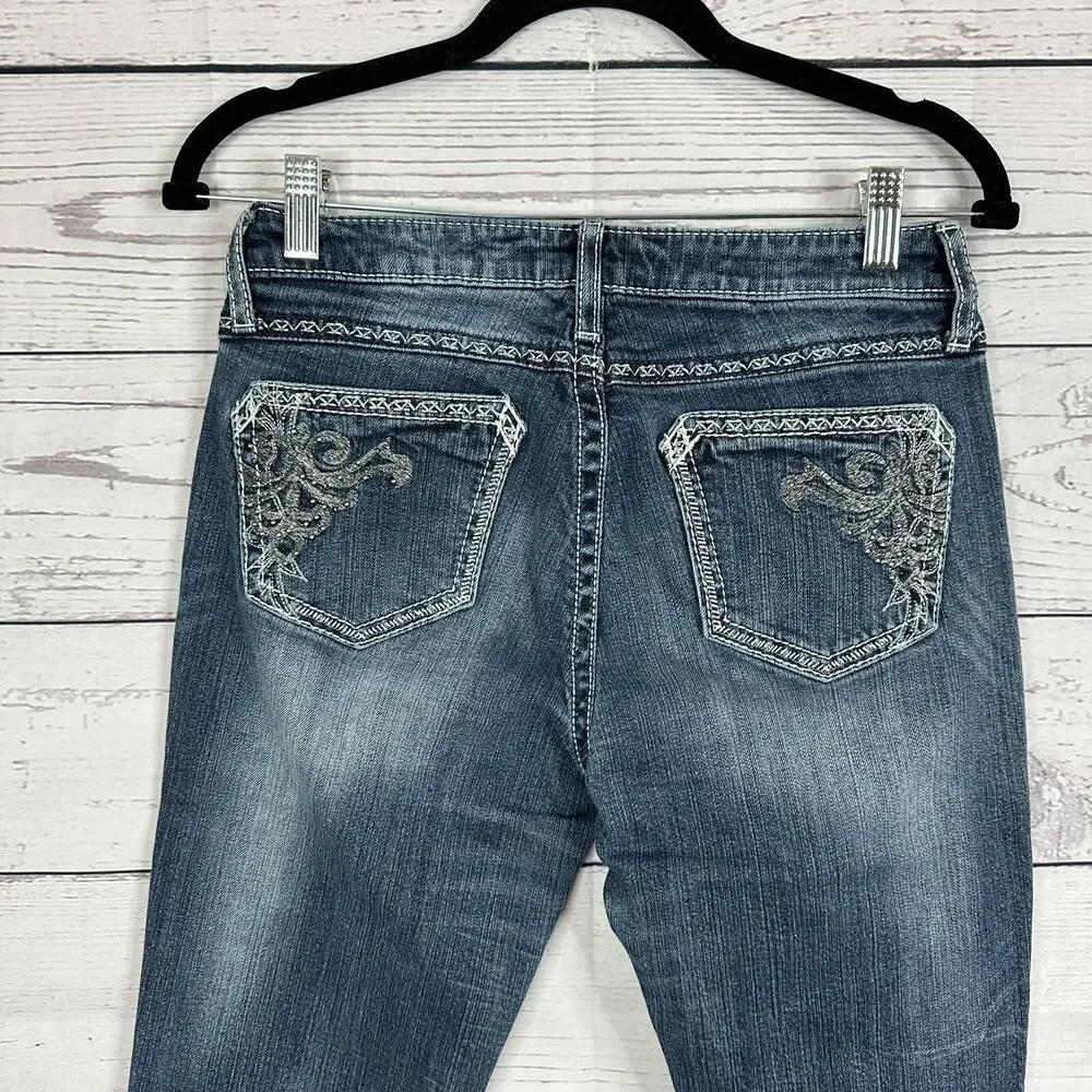 Wrangler Rock 47‎ Jeans Womens 6 Blue Bootcut Western Cowgirl Rodeo Ranch